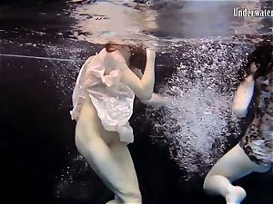 2 women swim and get nude spectacular